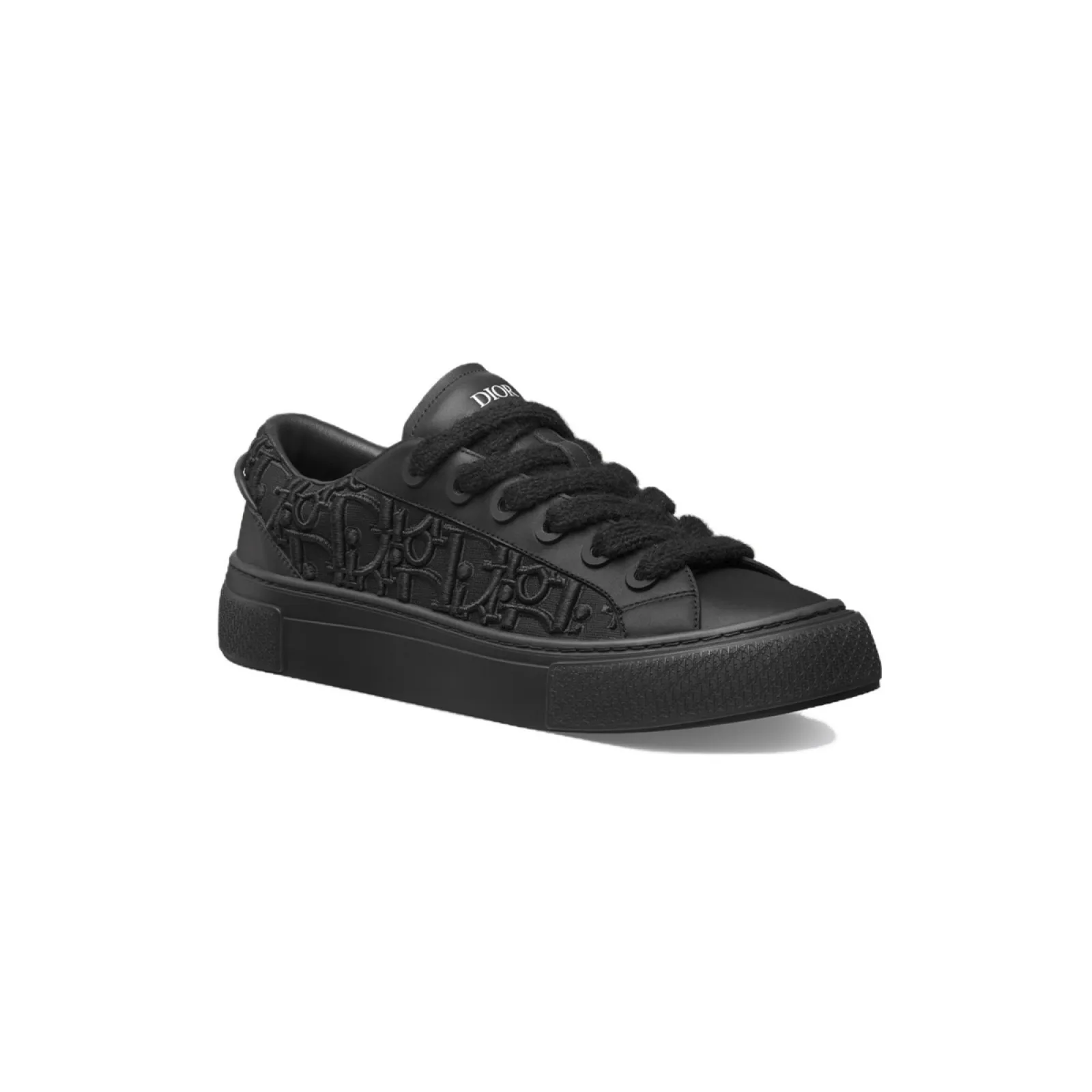 Dior B33 Sneaker Black Smooth Calfskin Oblique Raised Embroidery