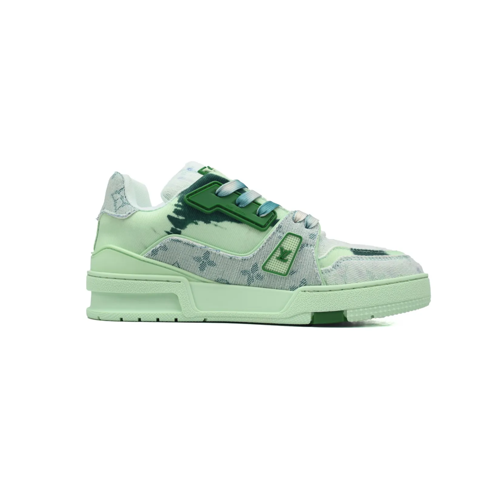 Louis Vuitton Trainer Sneaker Rendered Green Fabric