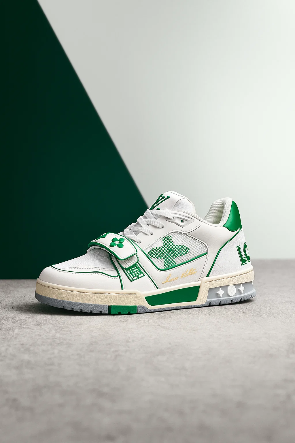 Louis Vuitton Trainer White Green