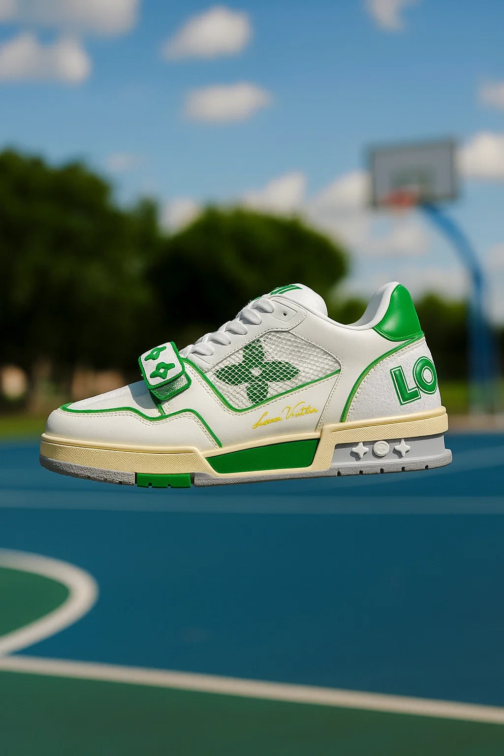 Louis Vuitton Trainer White Green