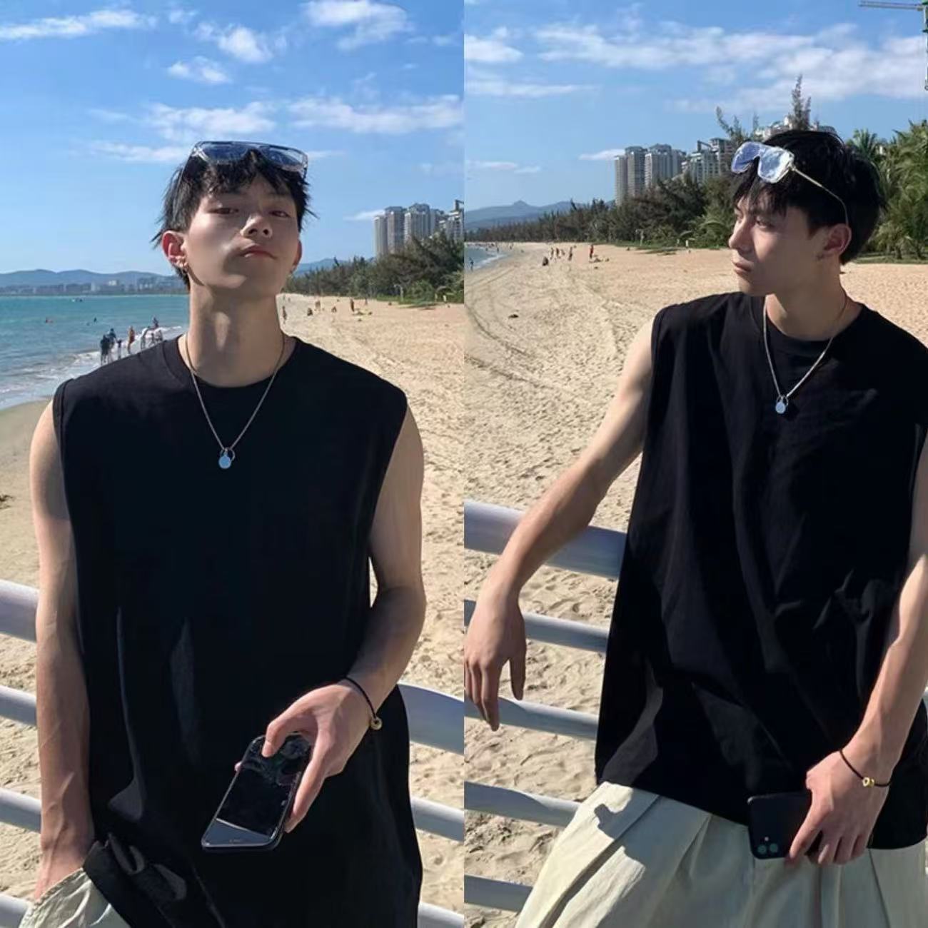 Men's Fashion Vest Rainbow Ripples Rave Bra