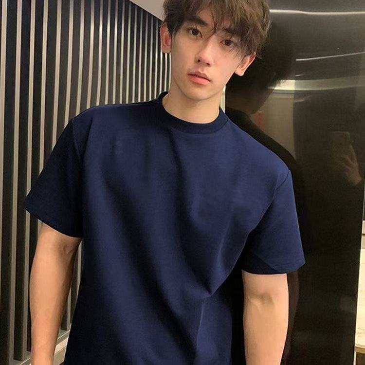 New Men's and women's solid color short sleeved shirts