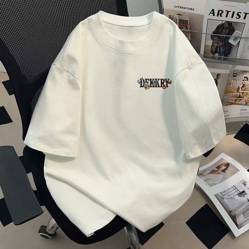 Men's personality Women's Solid Color Short Sleeves Boys' solid color short sleeved shirt