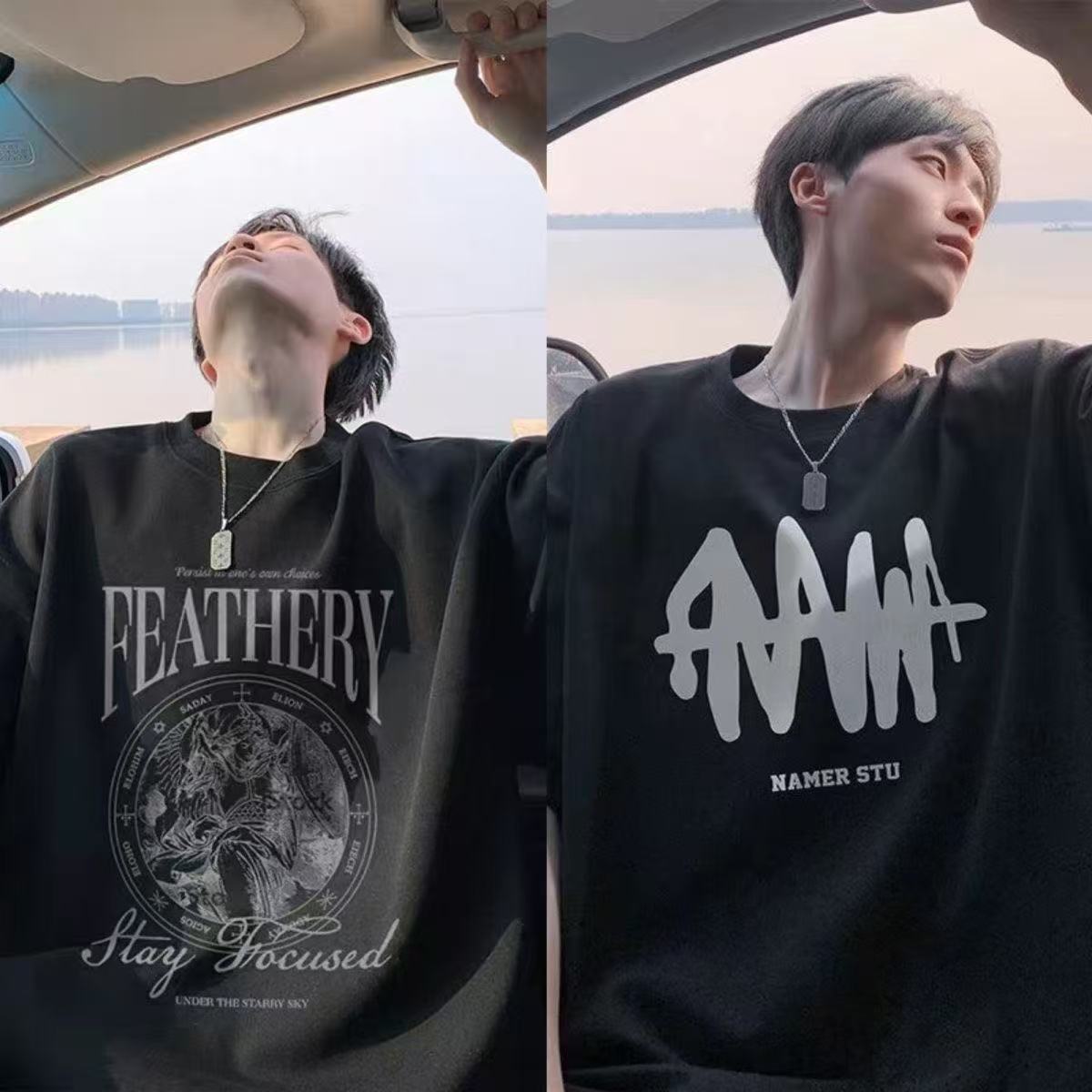 Men's fashion short sleeved student