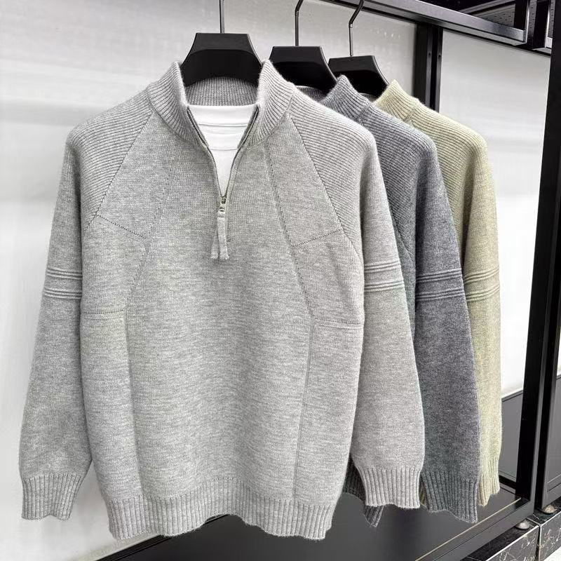 2025 Men's solid color long sleeved fashionable style