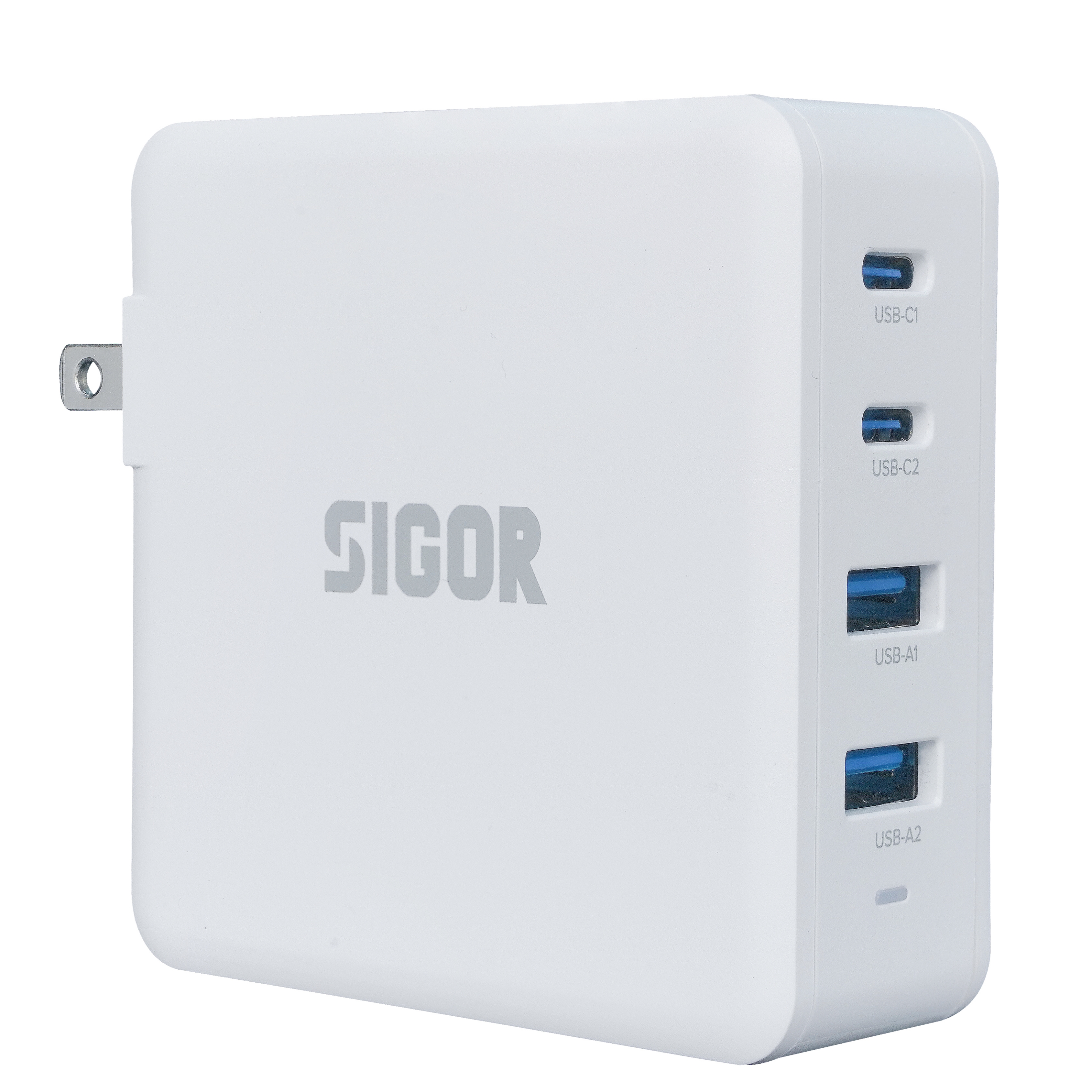 SIGOR 100W USB C Charger 4 Port GaN Wall Charger Block Compact Power Adapter