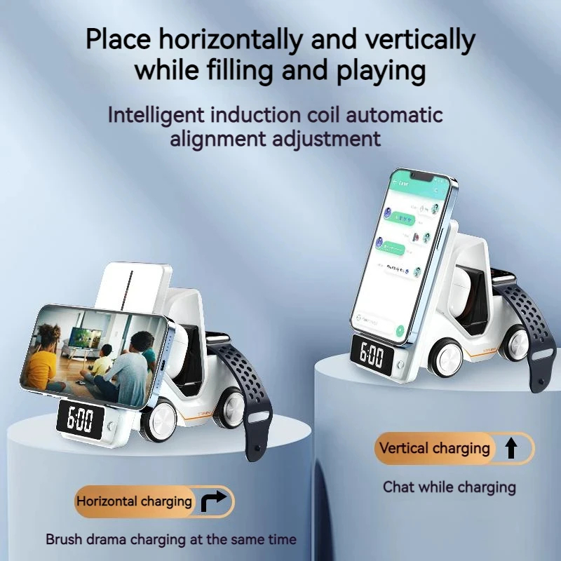 SIGOR 3 in 1 Forklift Design Wireless Charger Station 15W Fast Charging