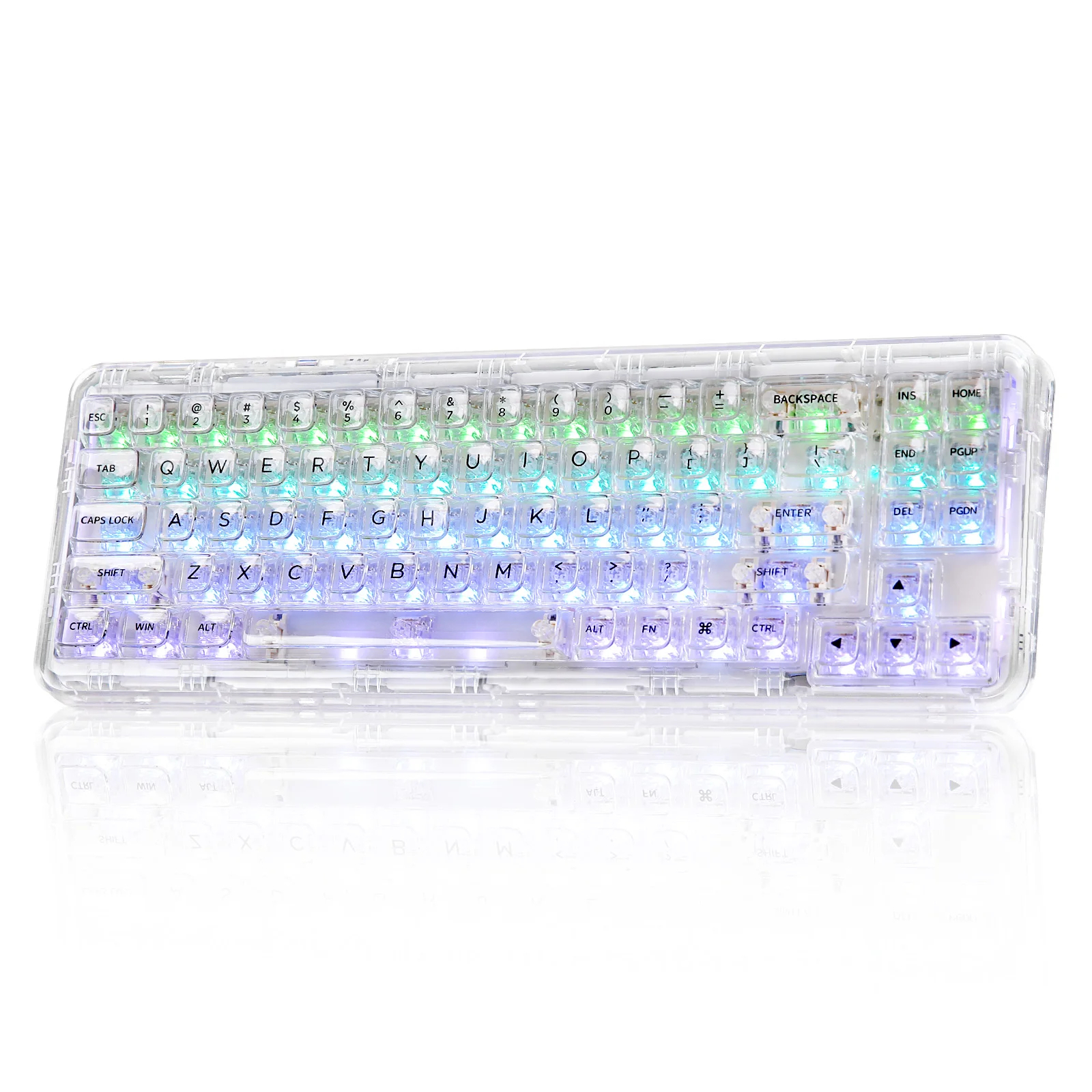 SIGOR Wireless BT/2.4G/USB-C Transparent RGB Mechanical Gaming Keyboard