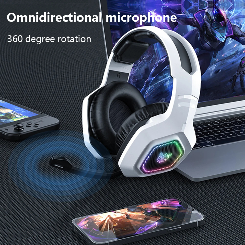SIGOR Wireless Gaming Headset 2.4GHz/BT 5.3/Wired Over Ear Headphones