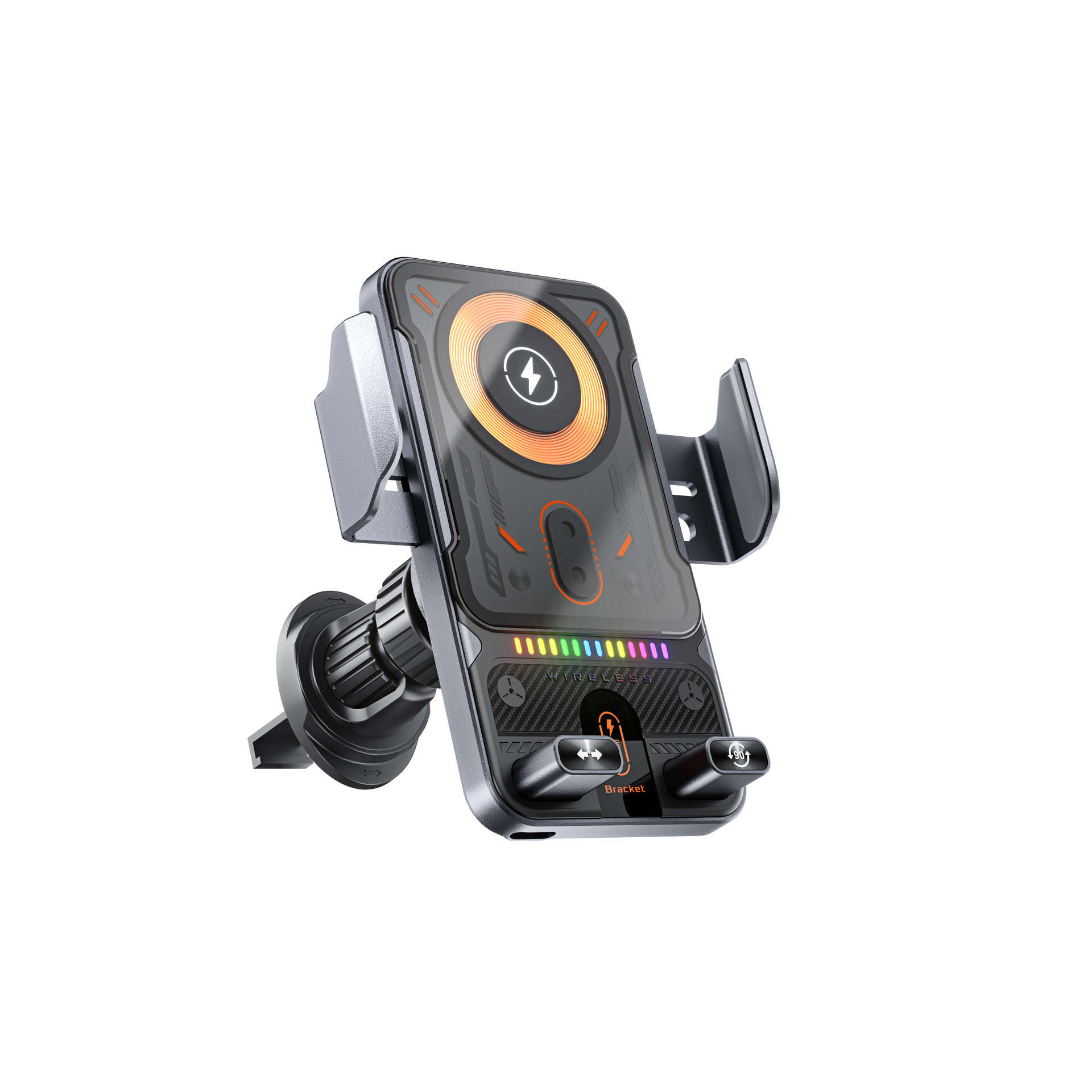 SIGOR 2025 Double Motor 90 Degree Automatic Rotation 15W Fast Charging Car Holder Mount