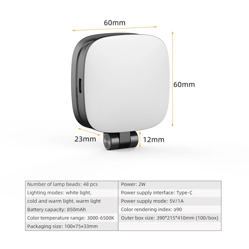 SIGOR Magnetic LED Mobile Phone Selfie Clip Light, Fill Light, Makeup, Outdoor Lighting
