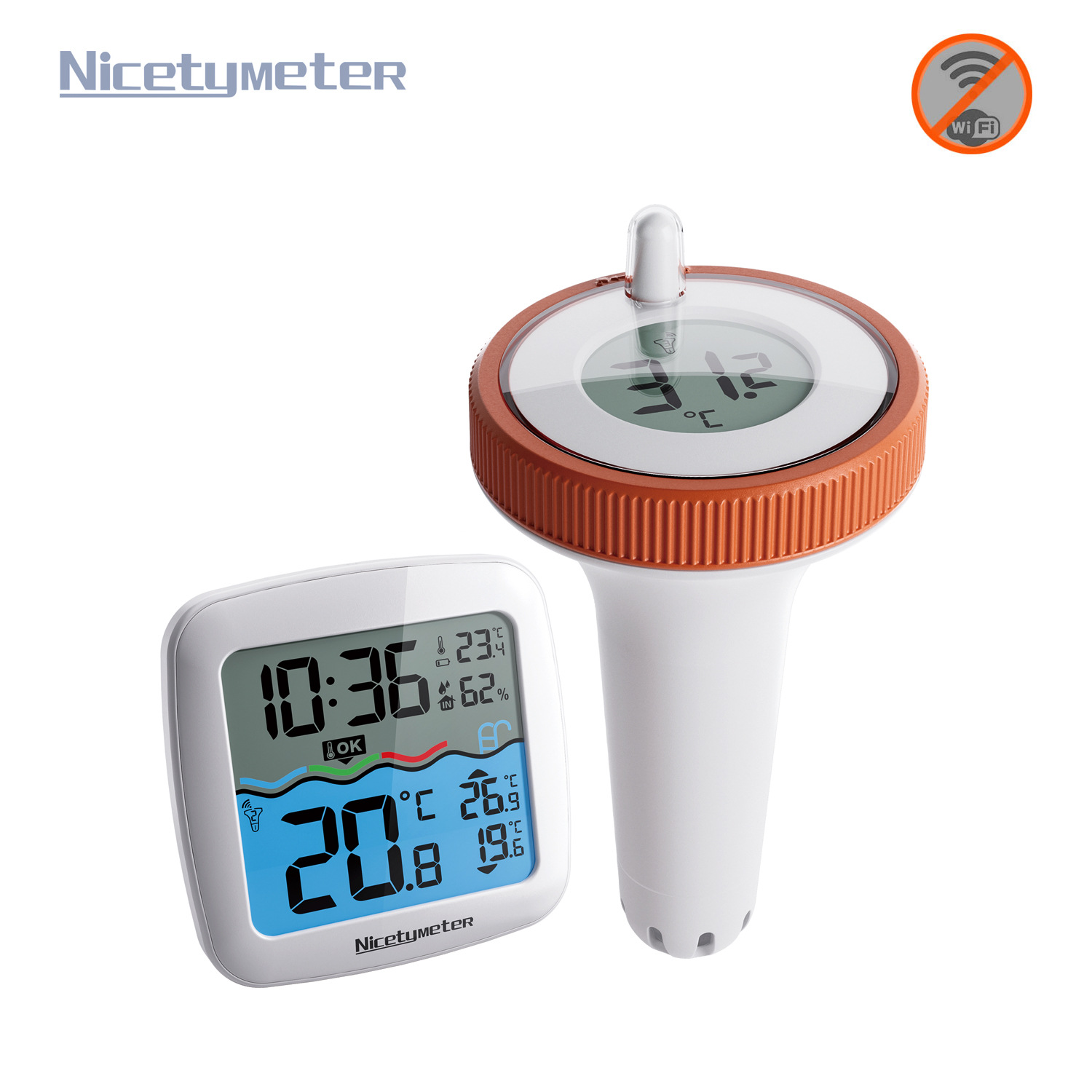Digital Pool Thermometer Waterproof Water Temperature Thermometer for Hot Tub/Ice Bath/Swimming Pool/SPA/Aquarium/Pond