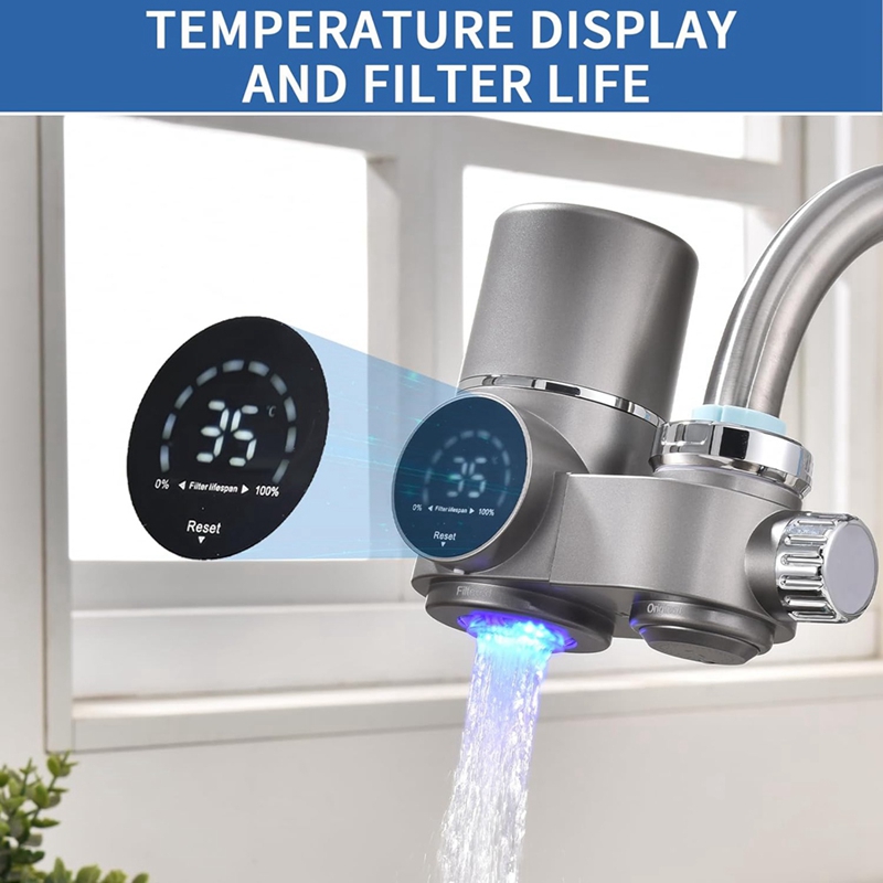 Faucet Water Filter For Sink-LED Display Water Purifier For Faucet,Faucet Mount Tap Water Filtration System For Kitchen