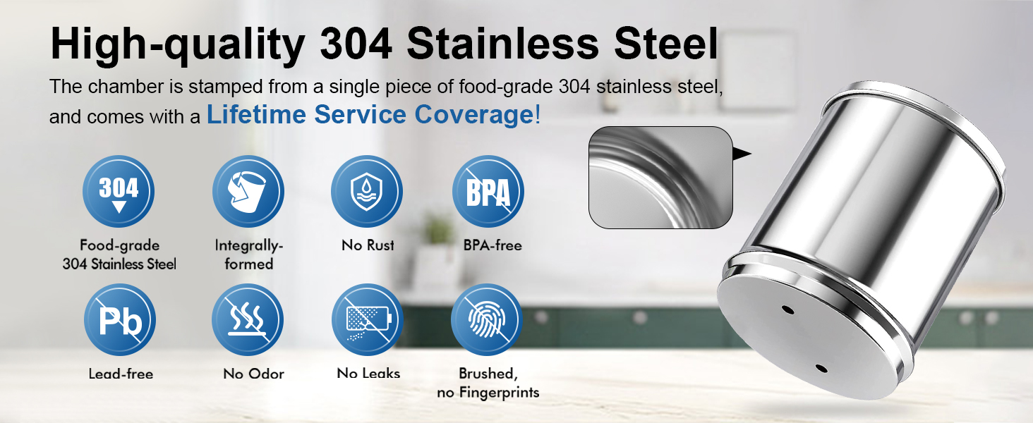 Watens 2.9 Gallon Gravity-fed Water Filter System, Stainless Steel Countertop Filter System with 2 Filters and Stand, Reduce 99% Chlorine