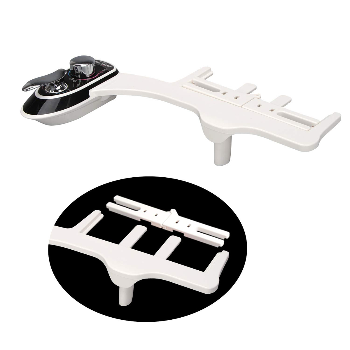 Non-Electric Bidet Toilet Attachment for Sanitary Hot and Cold Water Feminine Wash With Self-cleaning Dual Nozzle
