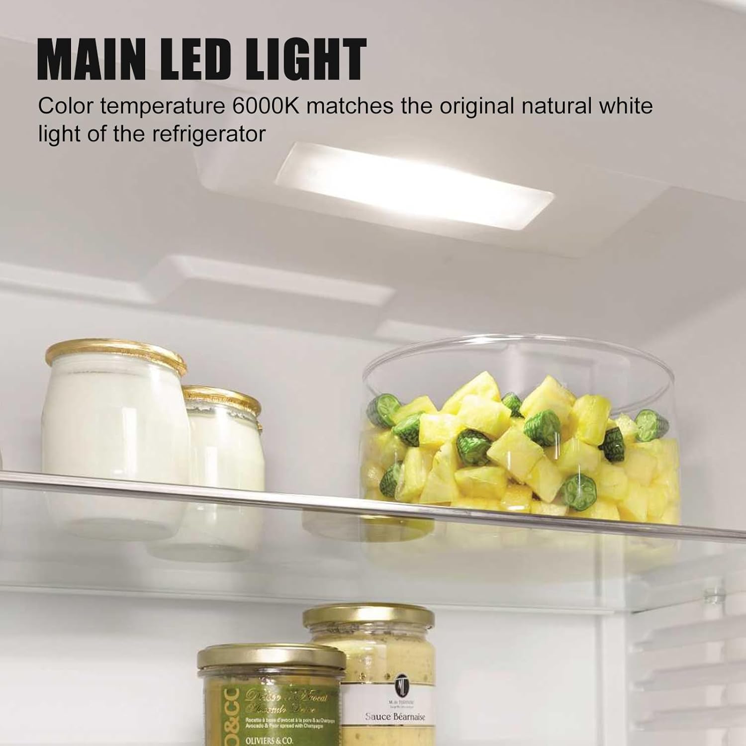 W10515058 Refrigerator LED Light Module Replacement with Tapered Lens and Bezel for Whirlpool, Maytag