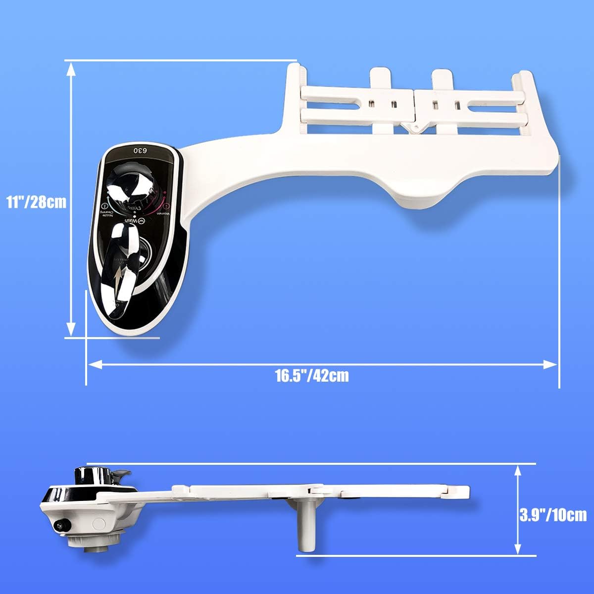 Non-Electric Bidet Toilet Attachment for Sanitary Hot and Cold Water Feminine Wash With Self-cleaning Dual Nozzle