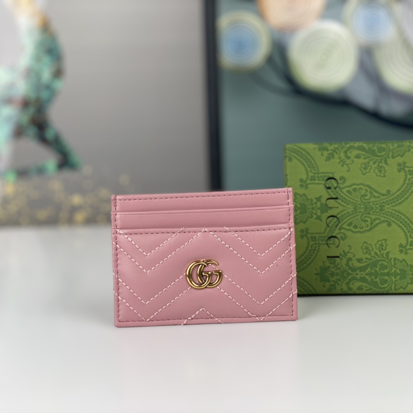 Gucci GG Marmont Women Real Leather Card Bag