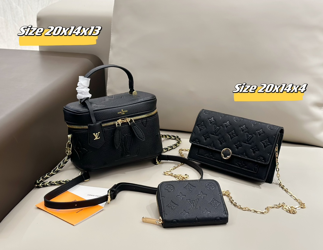 LV handbag shoulder three piece combination set