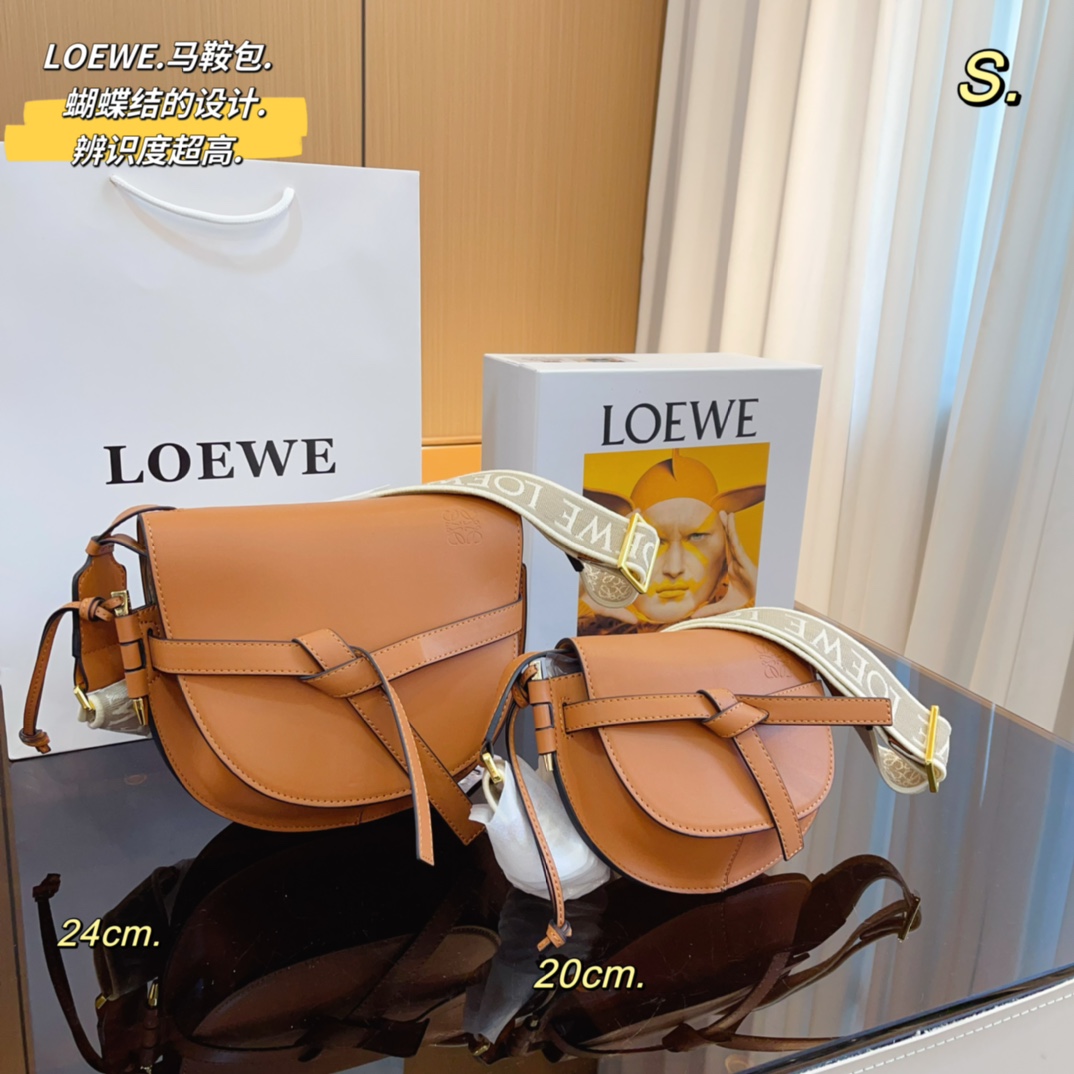 Loewe Gate Small Canvas Jacquard-Trimmed Leather Shoulder Bag