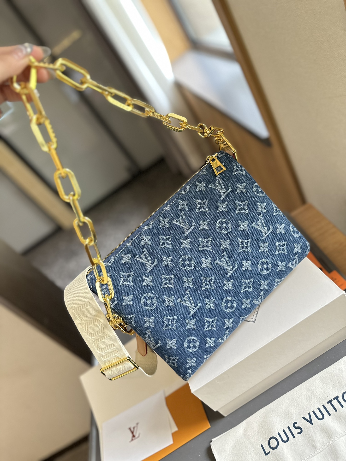 LV Coussin pm denim bag