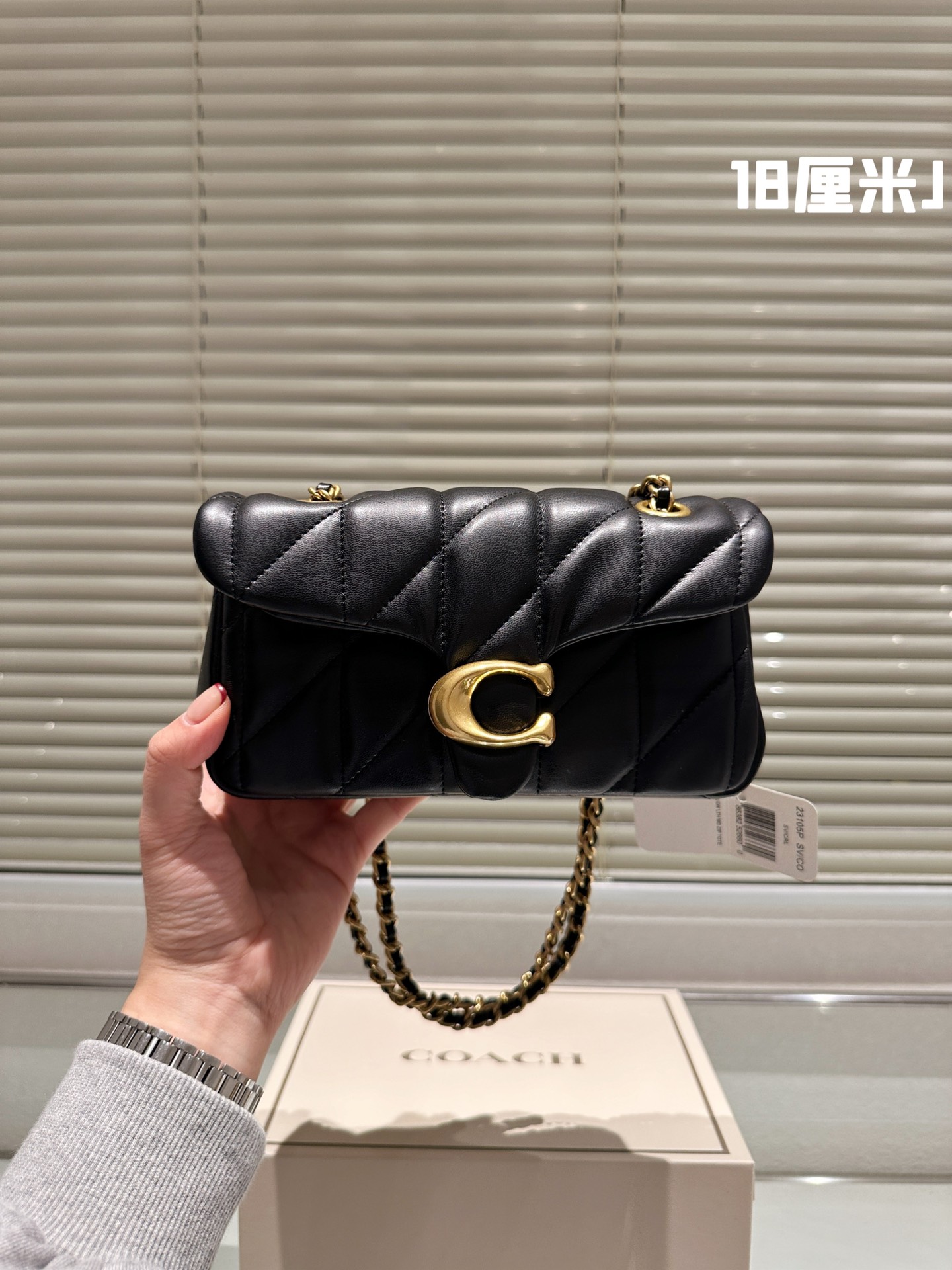Coach All Black chain Otabby crossbody bag