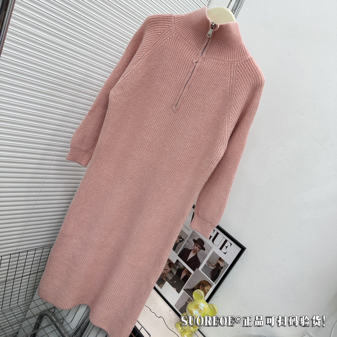 Ladies' Minimalist zipper woolen dress