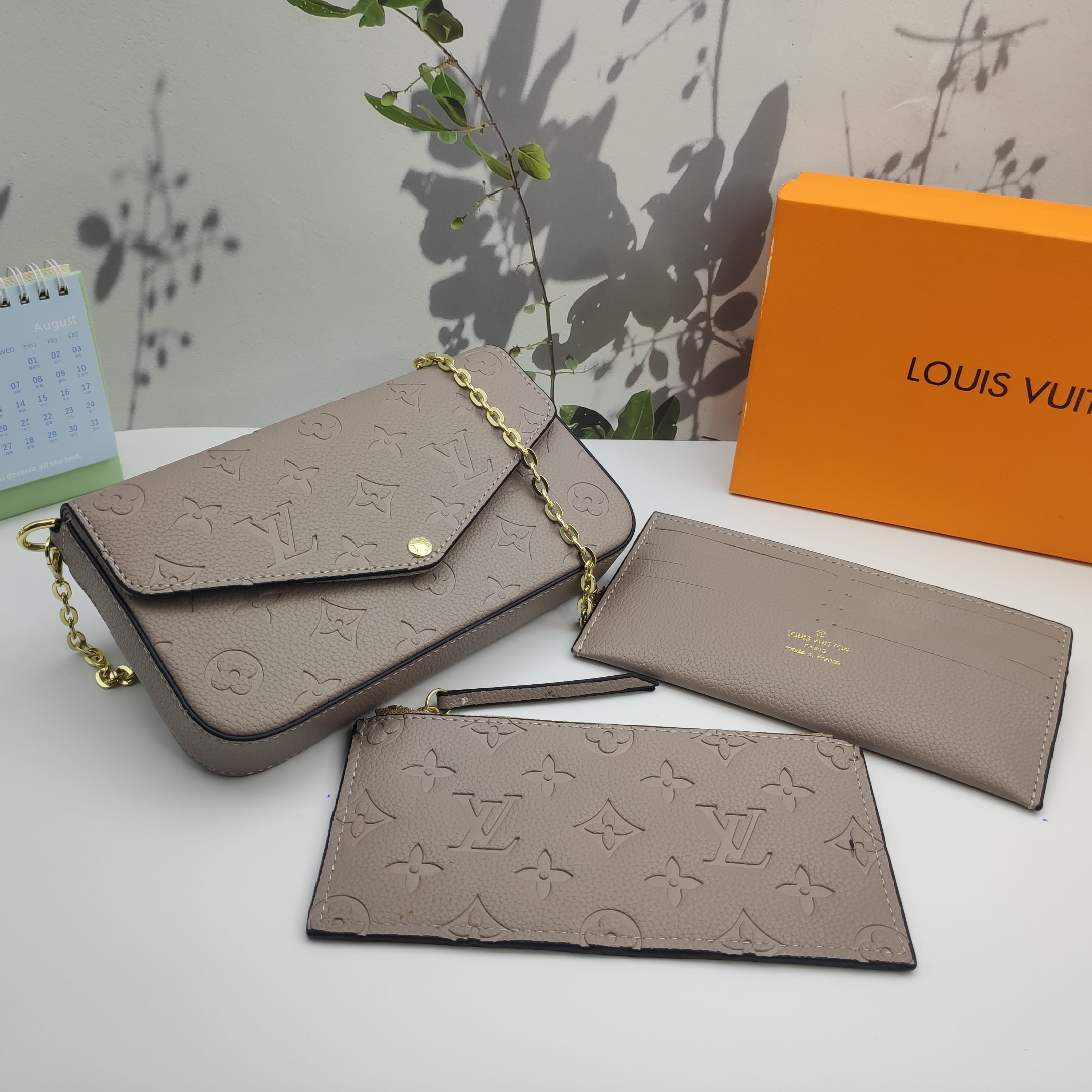 LV Félicie Pochette Monogram Canvas Fuchsia Crossbody Bag