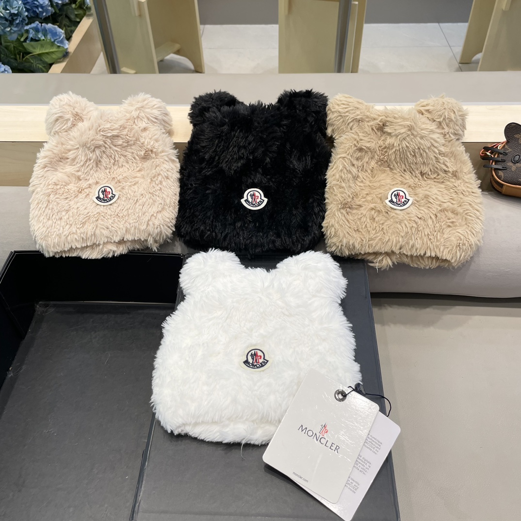 Moncler Little Bear Ears Plush Hat