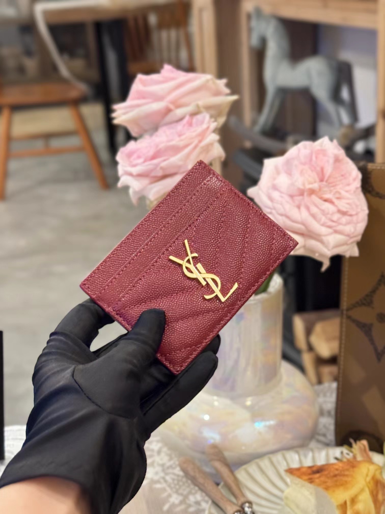 YSL Small Wallet Sheepskin Leather