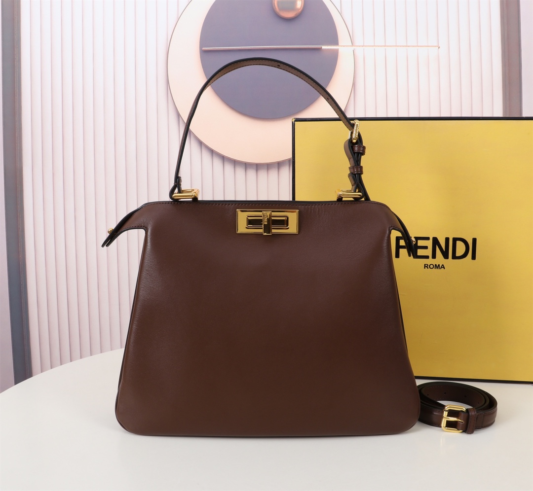 Fendi Peekaboo Soft cowhide crossbody shoulder bag