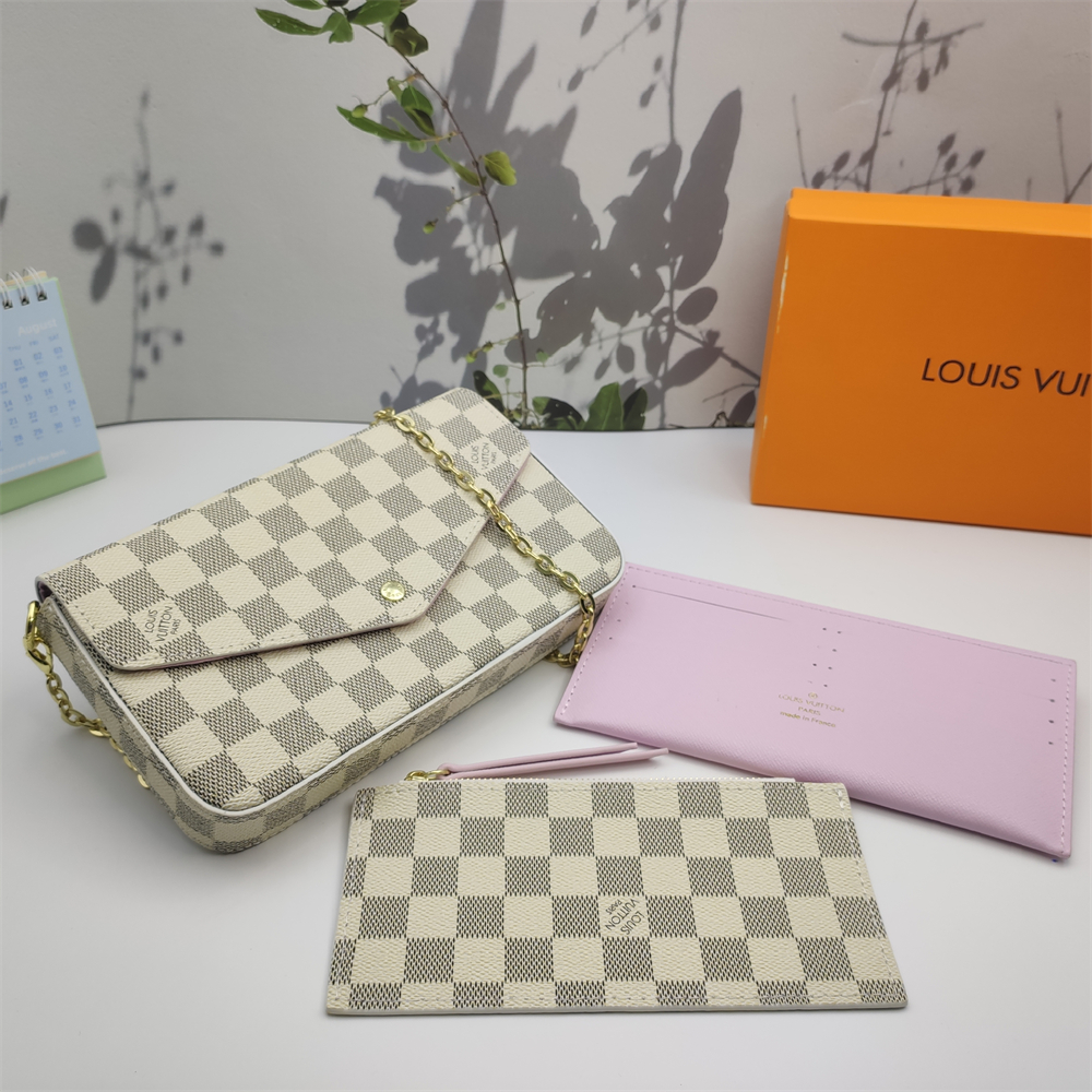 LV Félicie Pochette Monogram Canvas Fuchsia Crossbody Bag