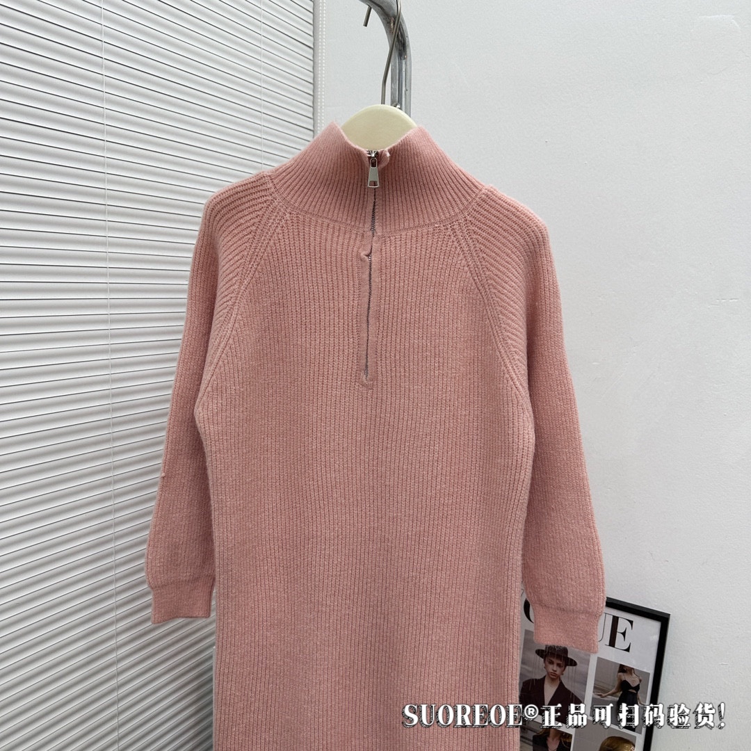 Ladies' Minimalist zipper woolen dress