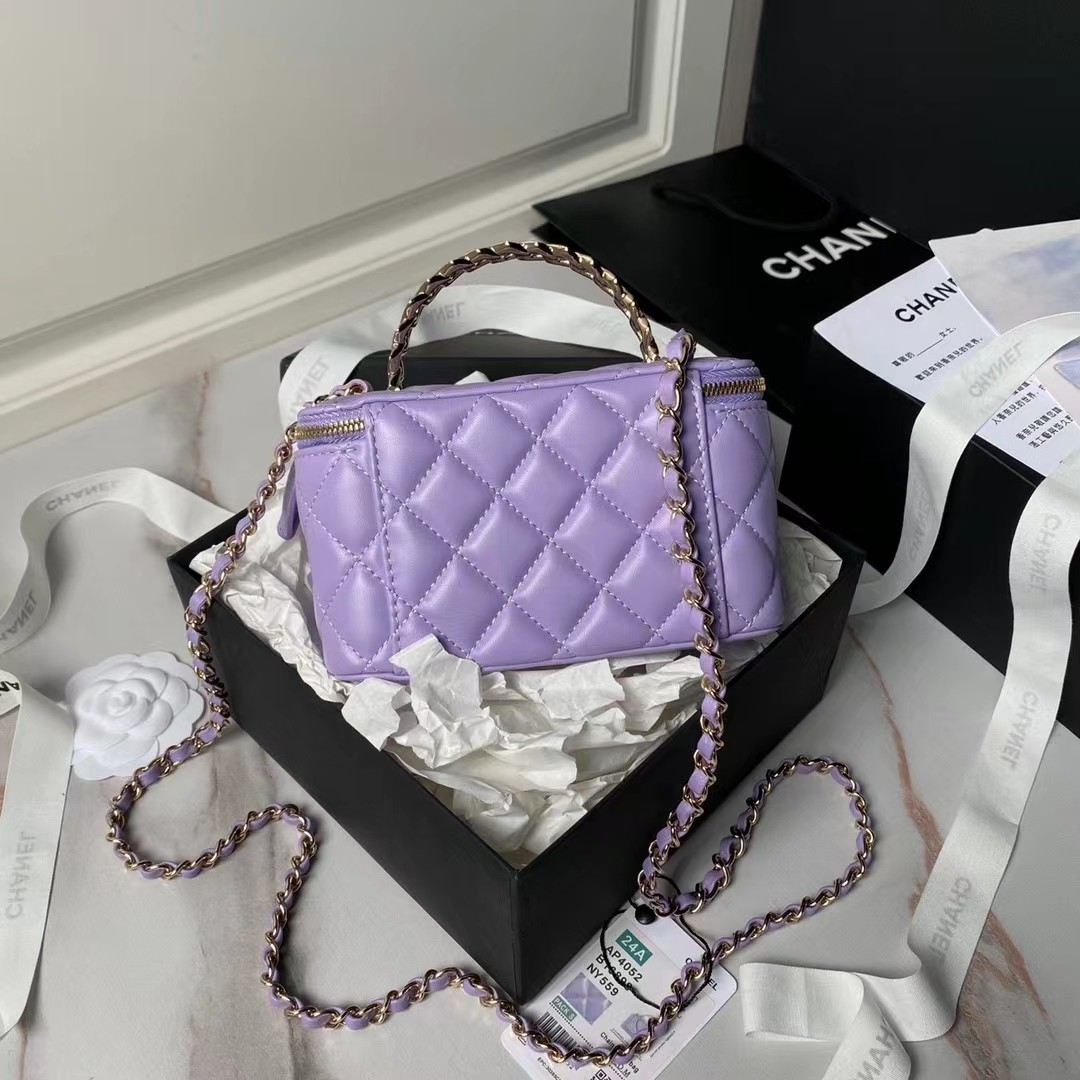Top Quality Chanel Vanity Case Purple Bag