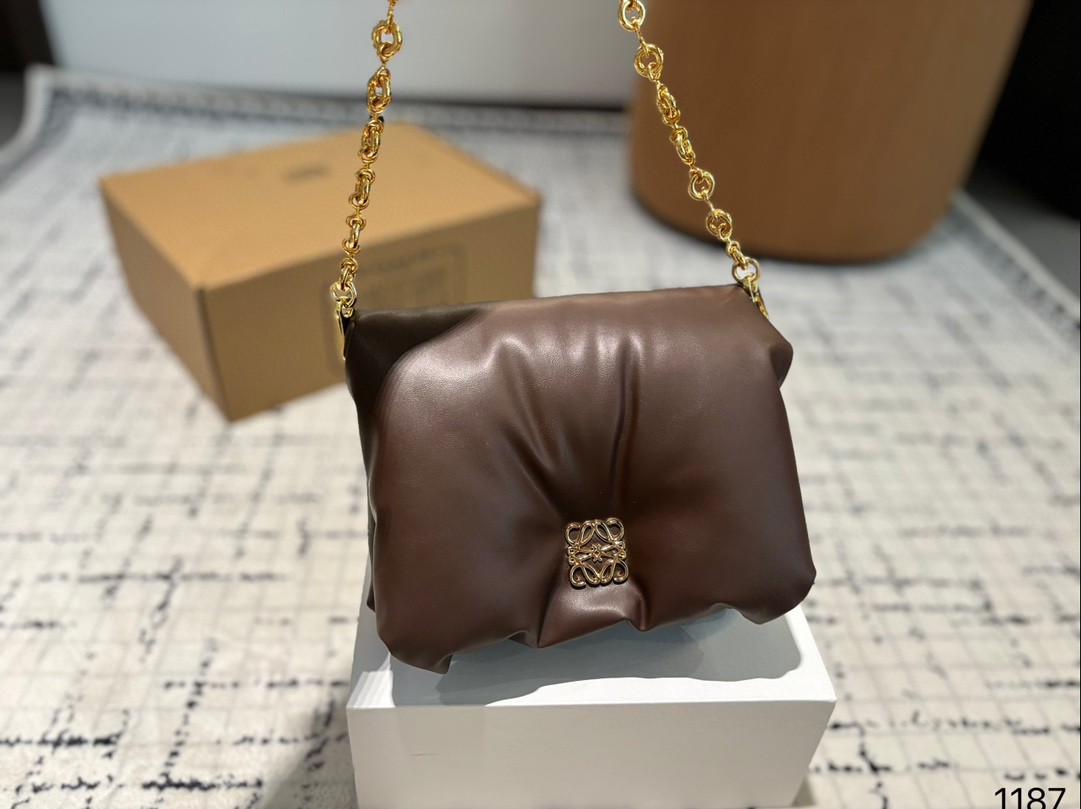 High Quality Loewe Mini Goya Puffer bag in shiny nappa lambskin Handbag