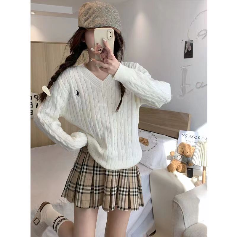 High Quality Ralph Lauren Sweater White Black White Grey