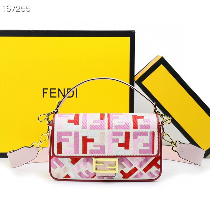 Fendi colored embroidery Baguette bag