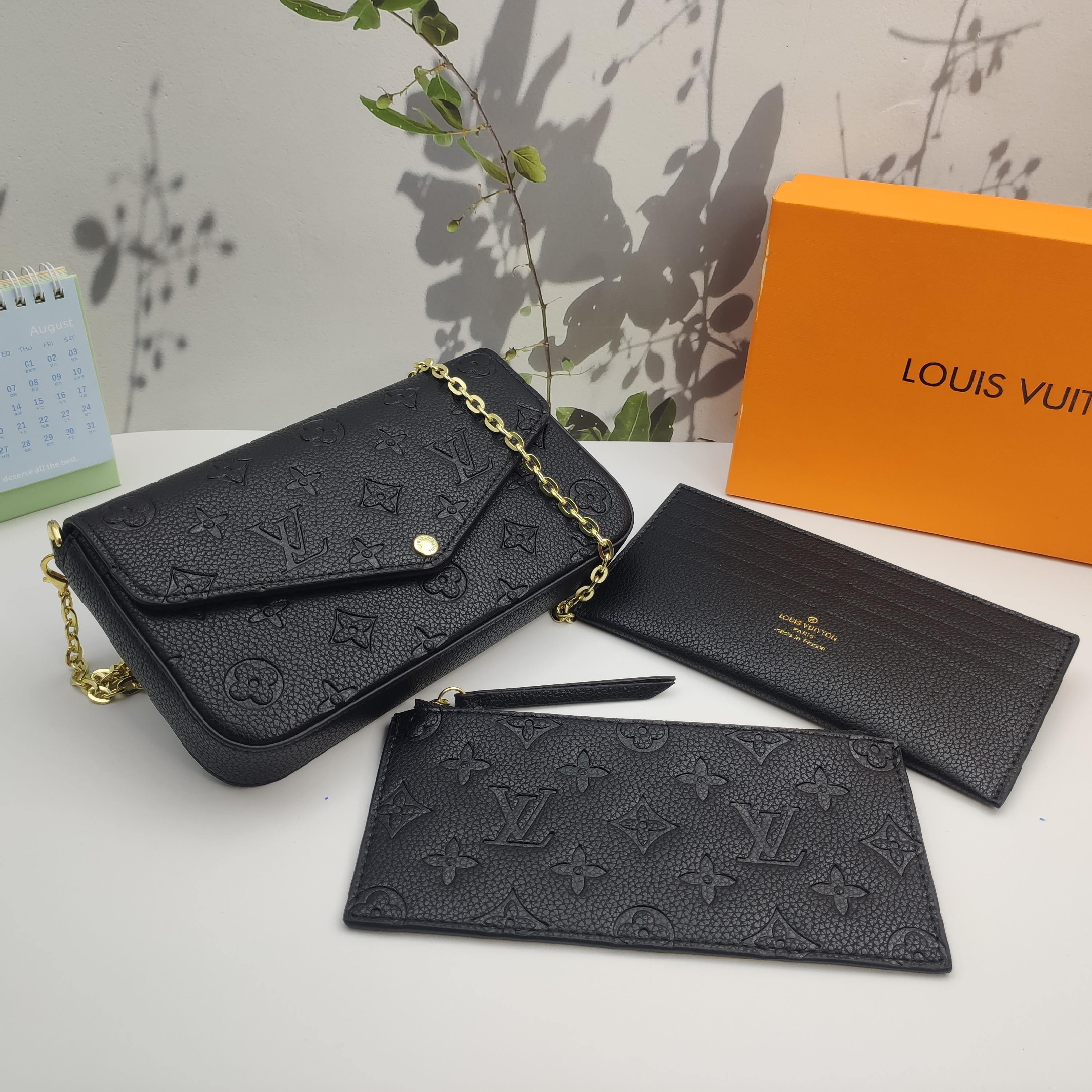 LV Félicie Pochette Monogram Canvas Fuchsia Crossbody Bag