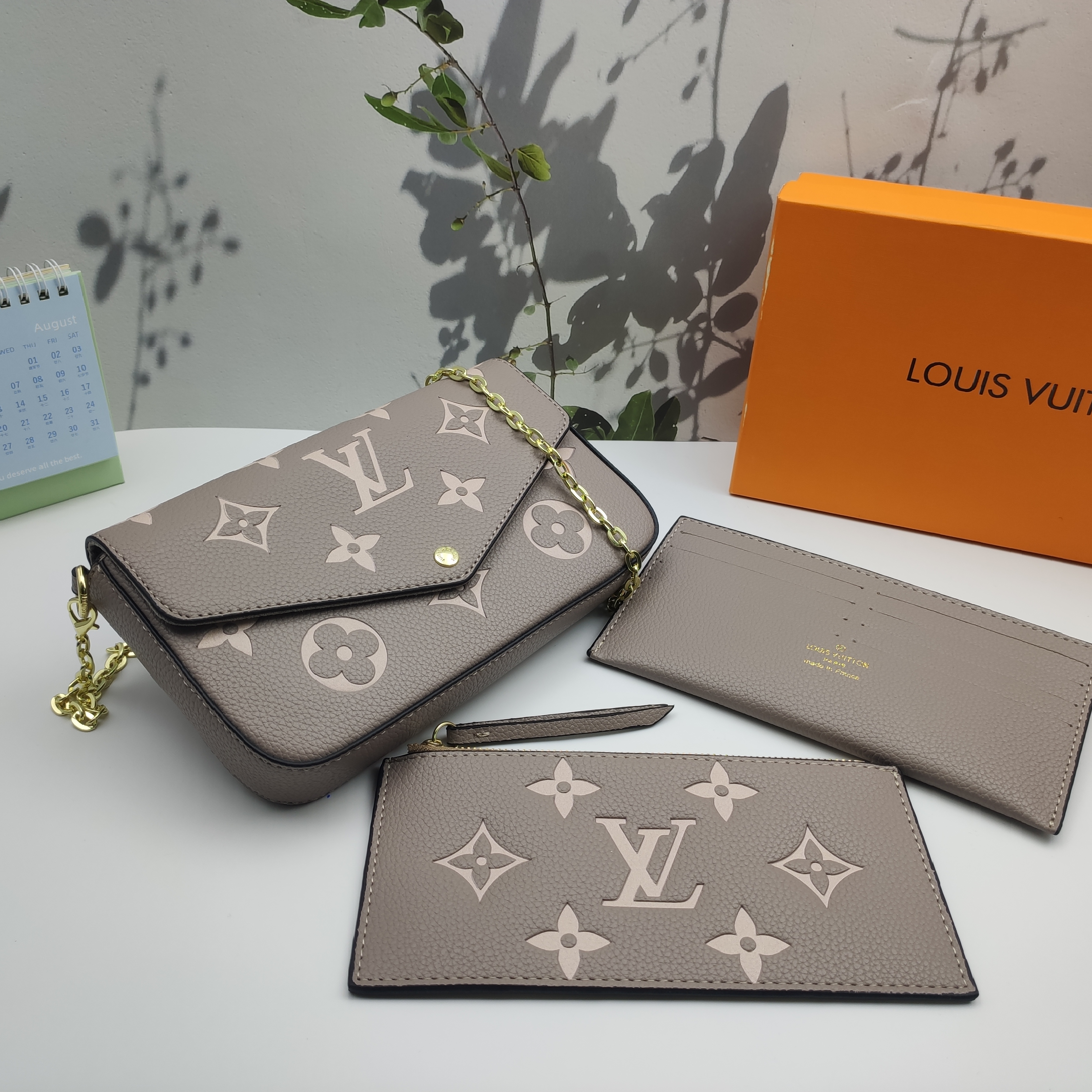 LV Félicie Pochette Monogram Canvas Fuchsia Crossbody Bag