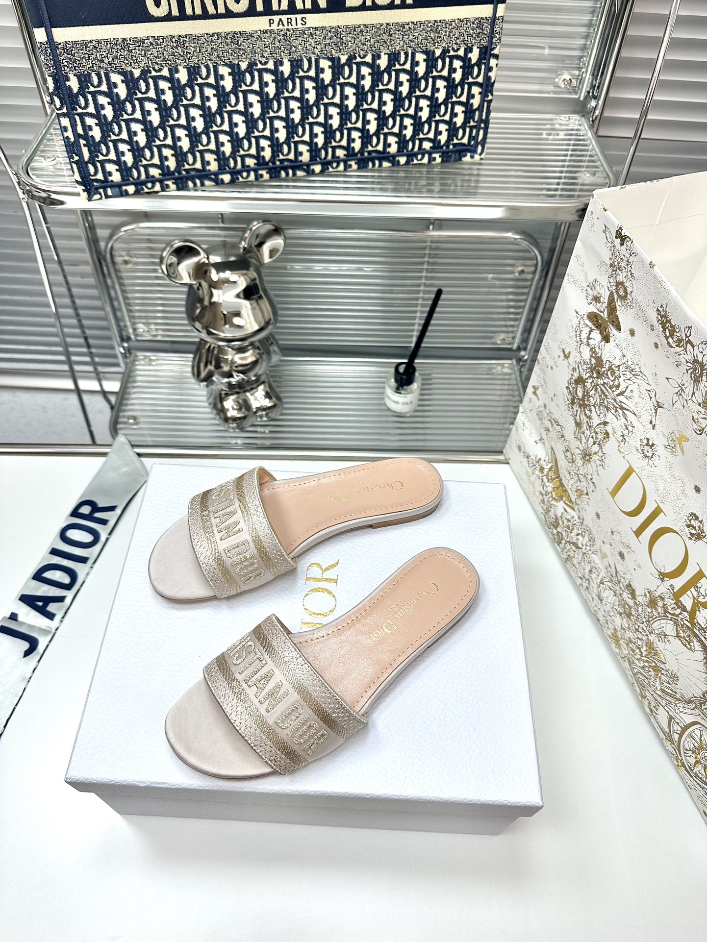 Dior Embroidery collection of flip-flops