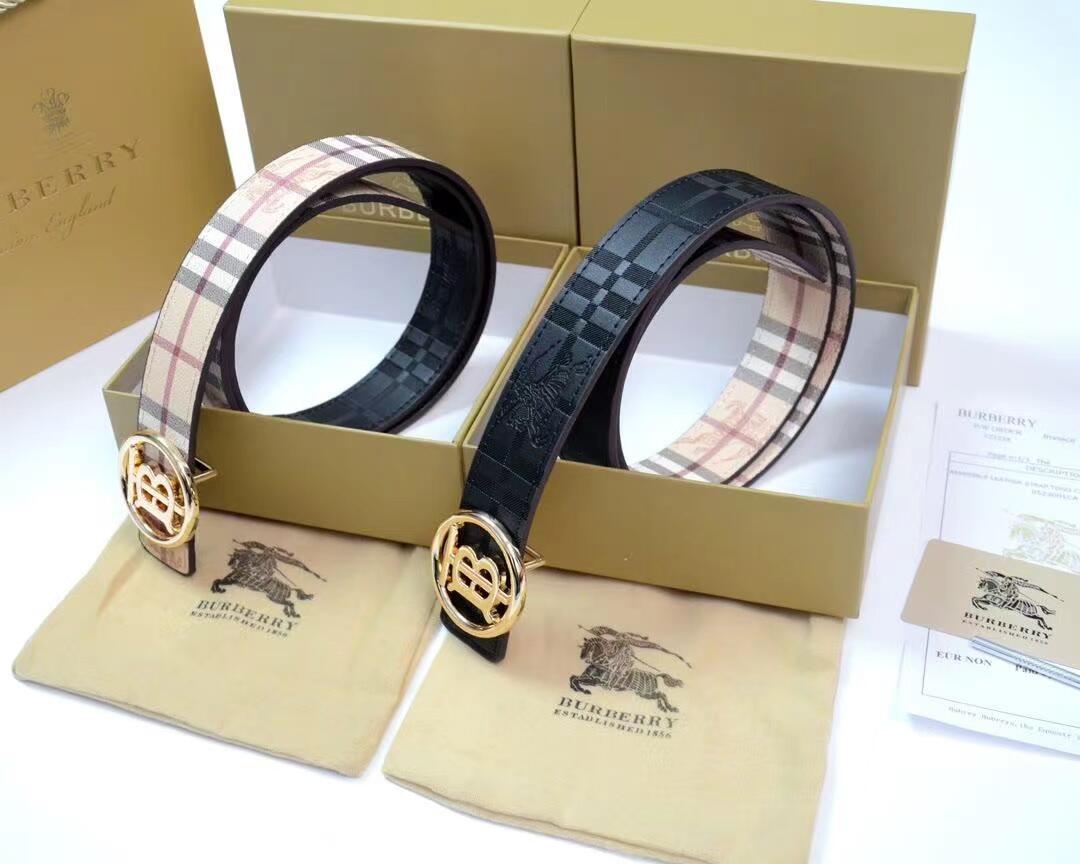 Burberry cowhide plaid belt