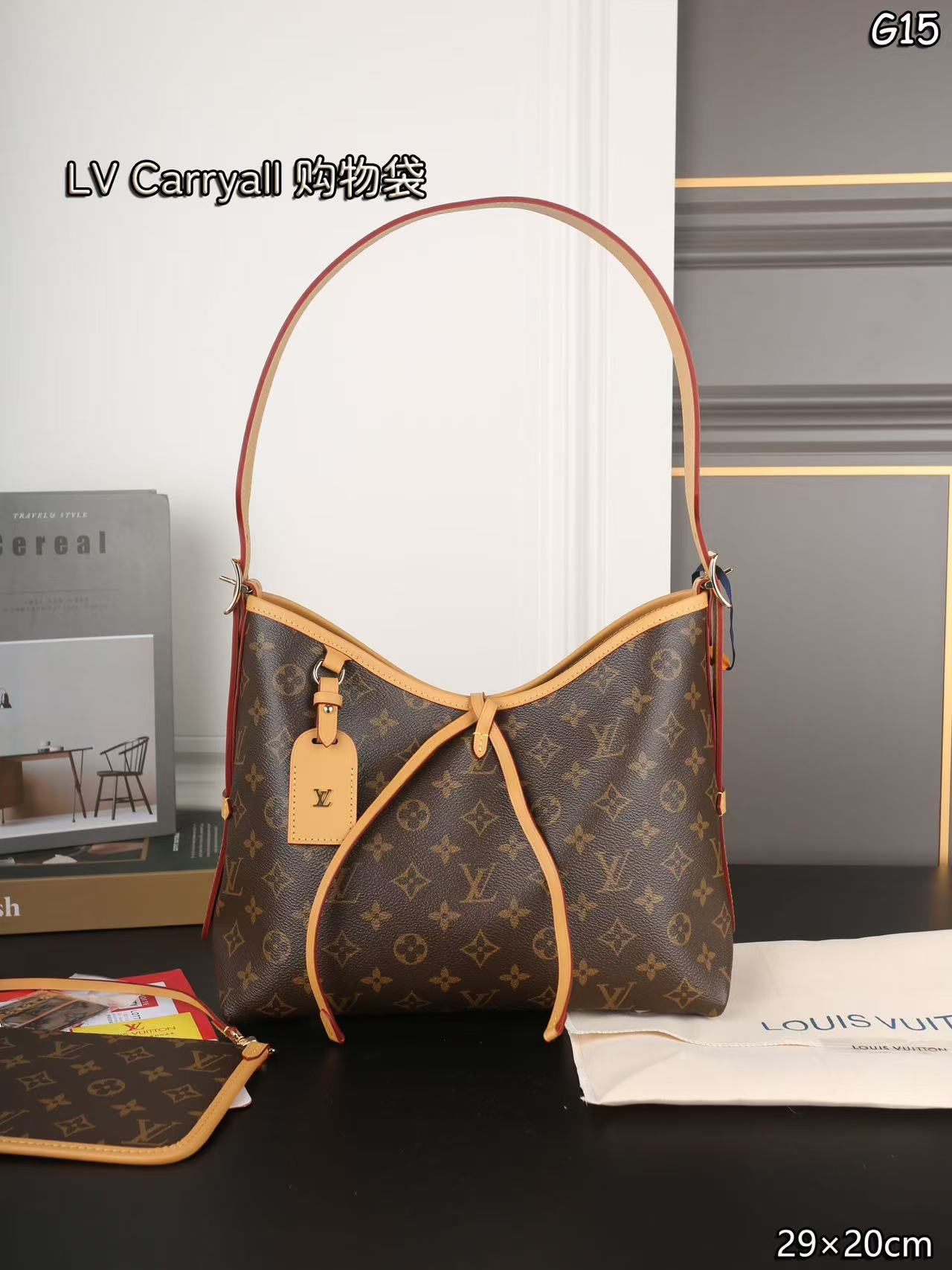 LV Carryall shopping Handbag shoulder carrier bag