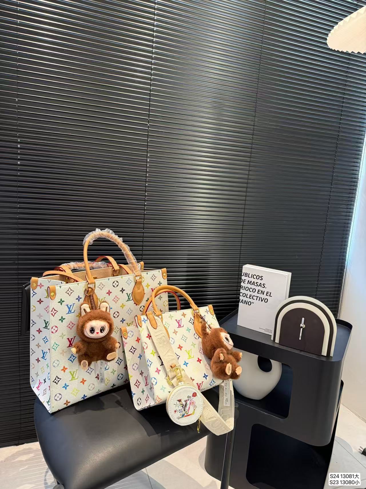 LV White Tri-Color Tote bag