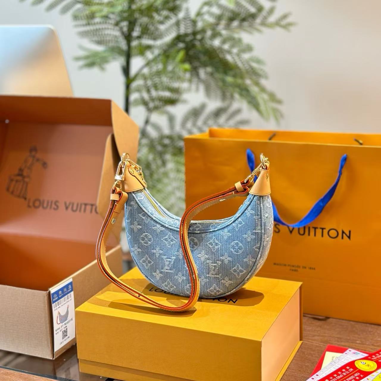 Louis Vuitton Denim Moon Bag