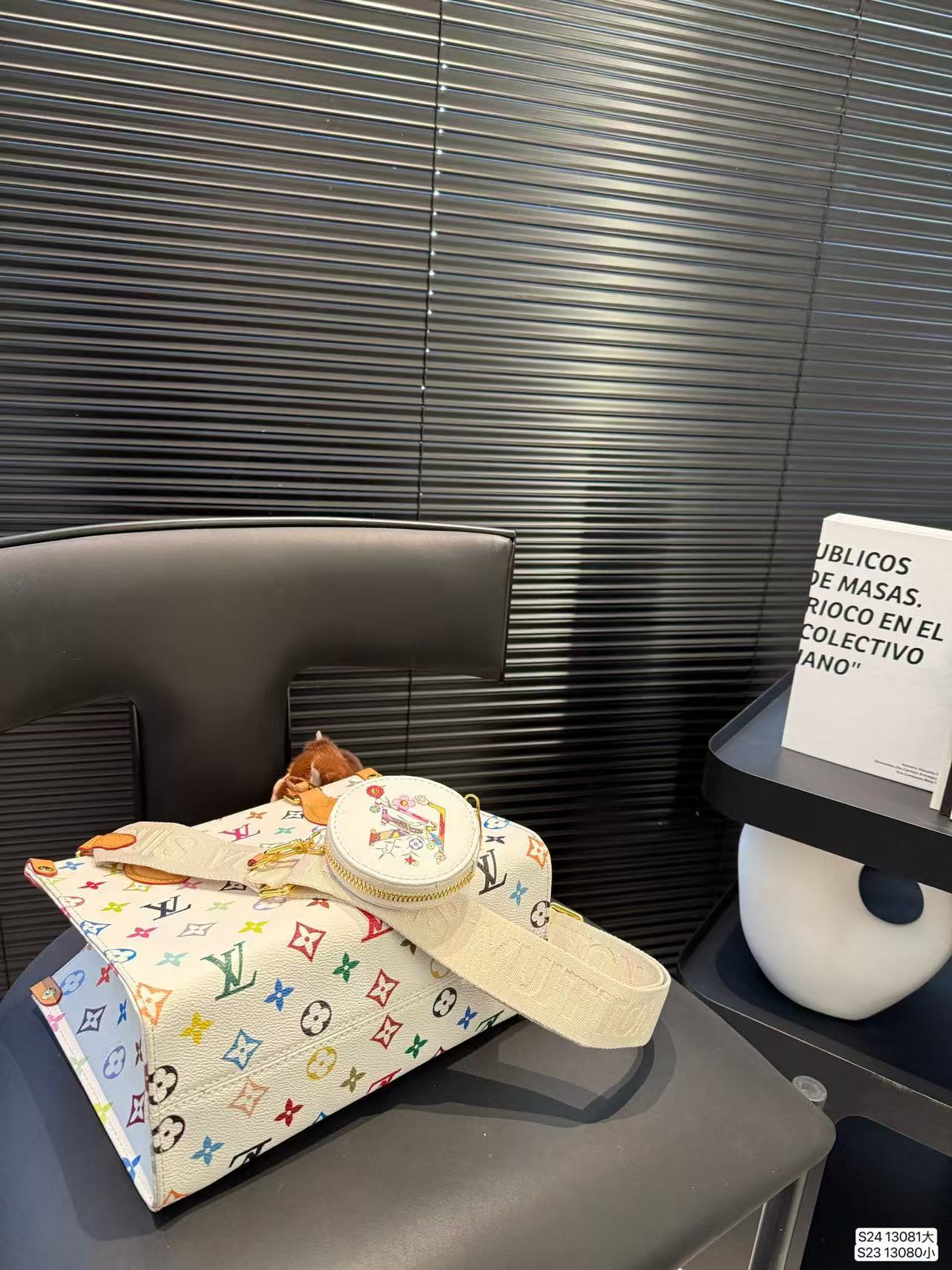 LV White Tri-Color Tote bag