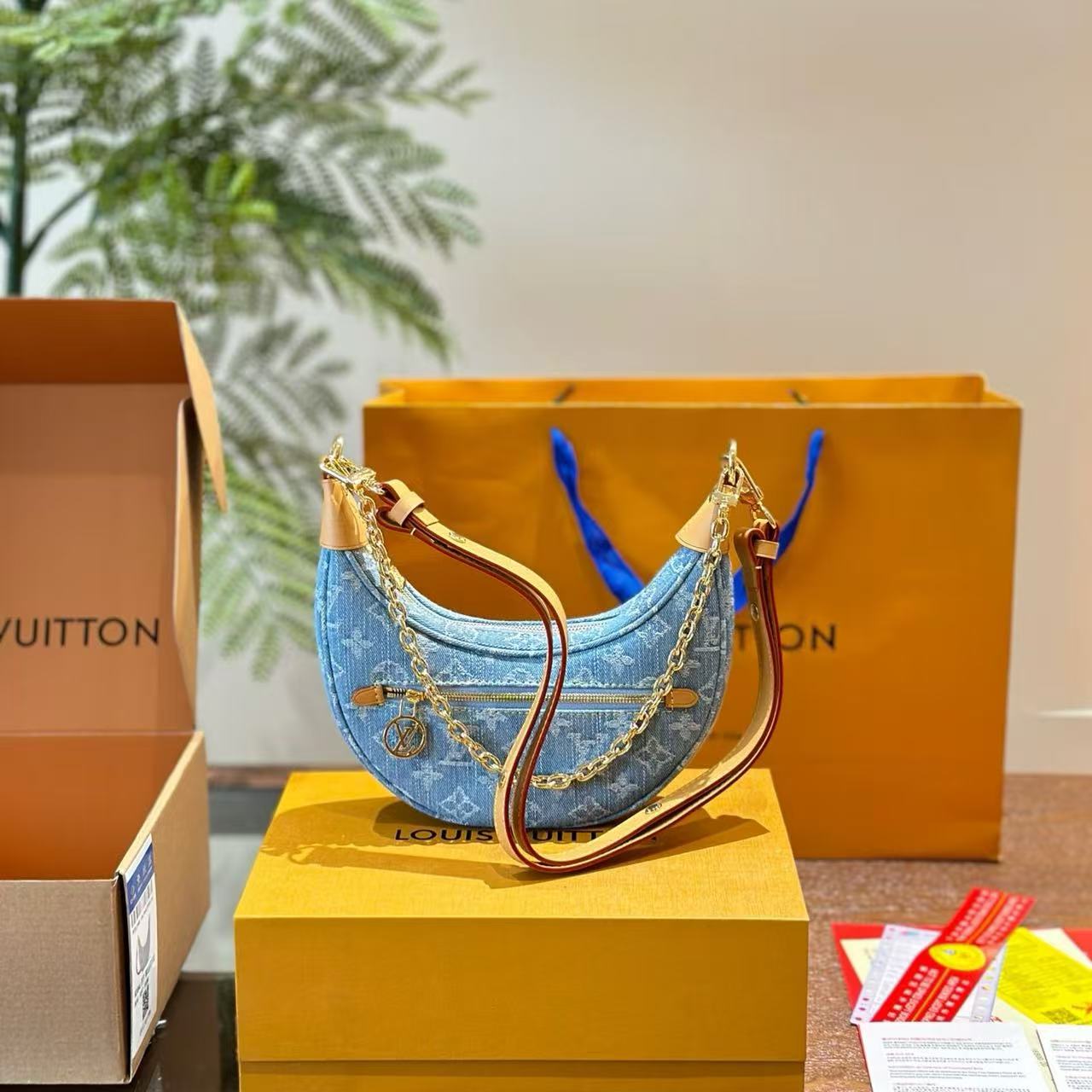 Louis Vuitton Denim Moon Bag