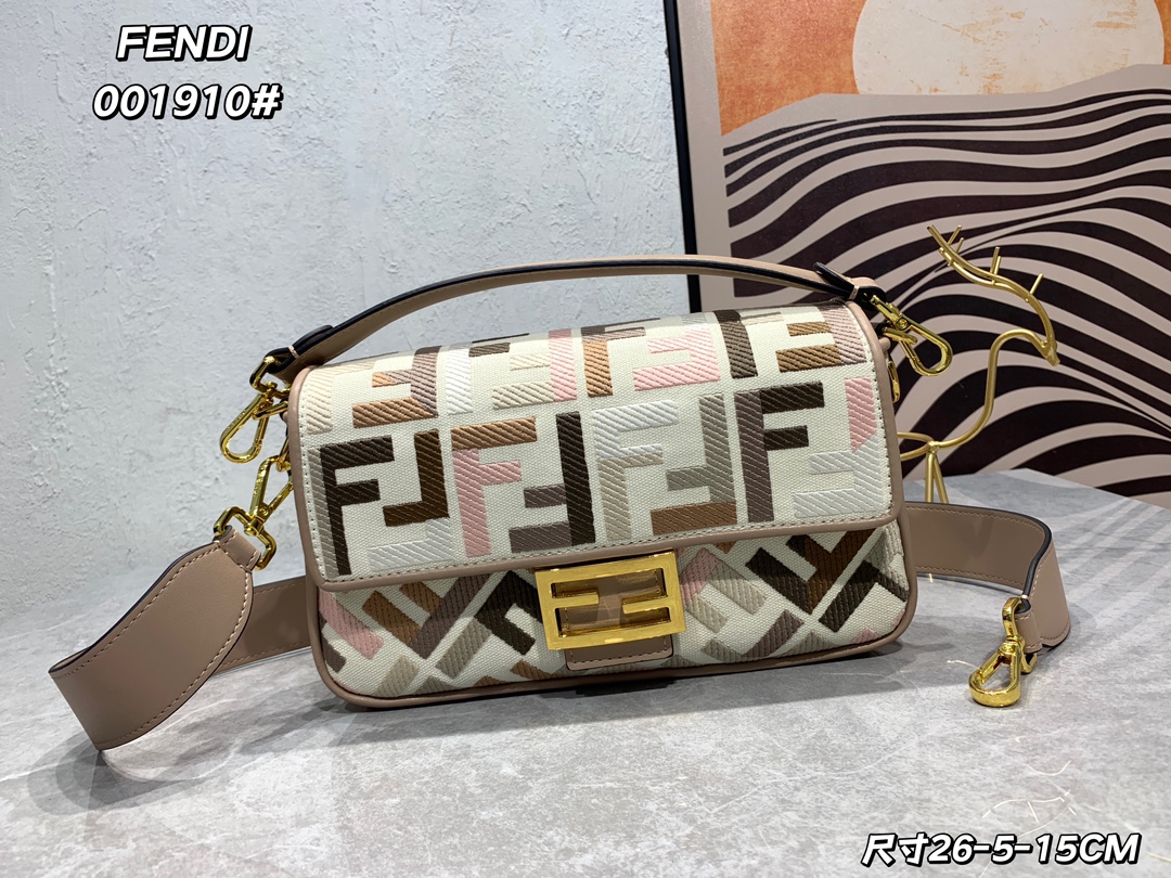 Fendi embroidered baguette bag