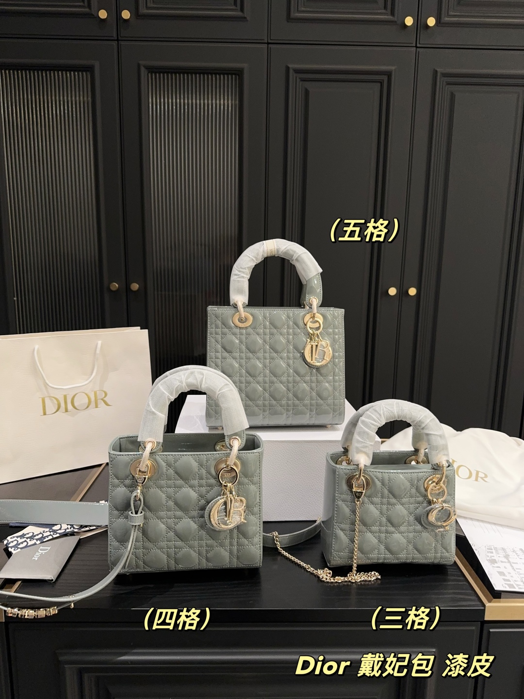 dior patent leather Diana Bag