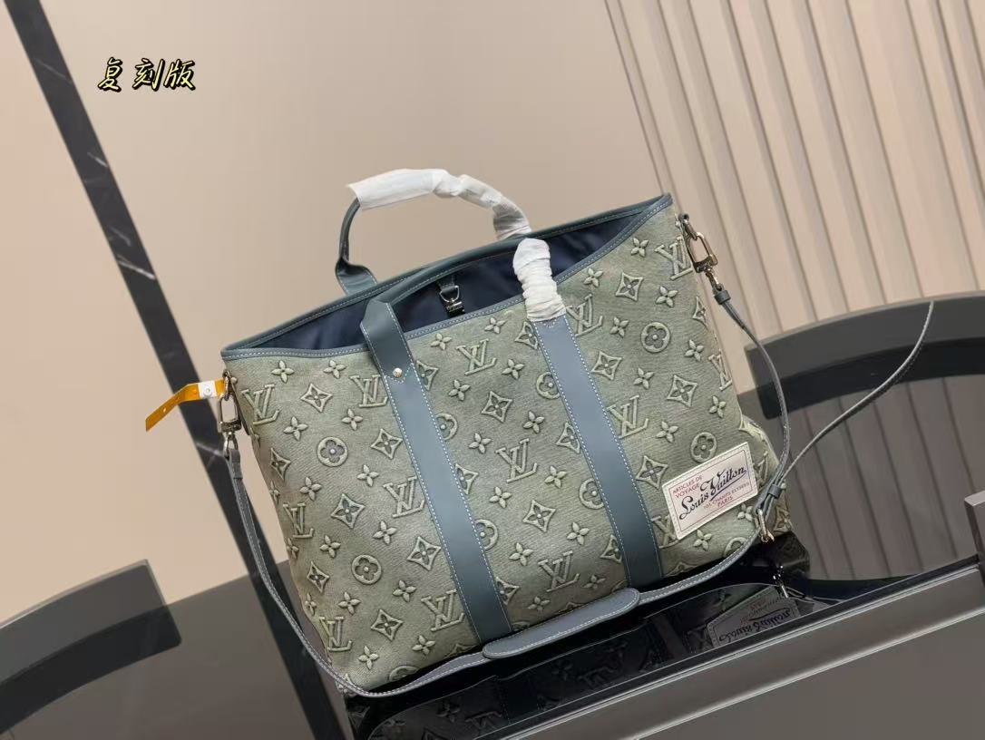 LV Sac Plat Denim Briefcase For Men