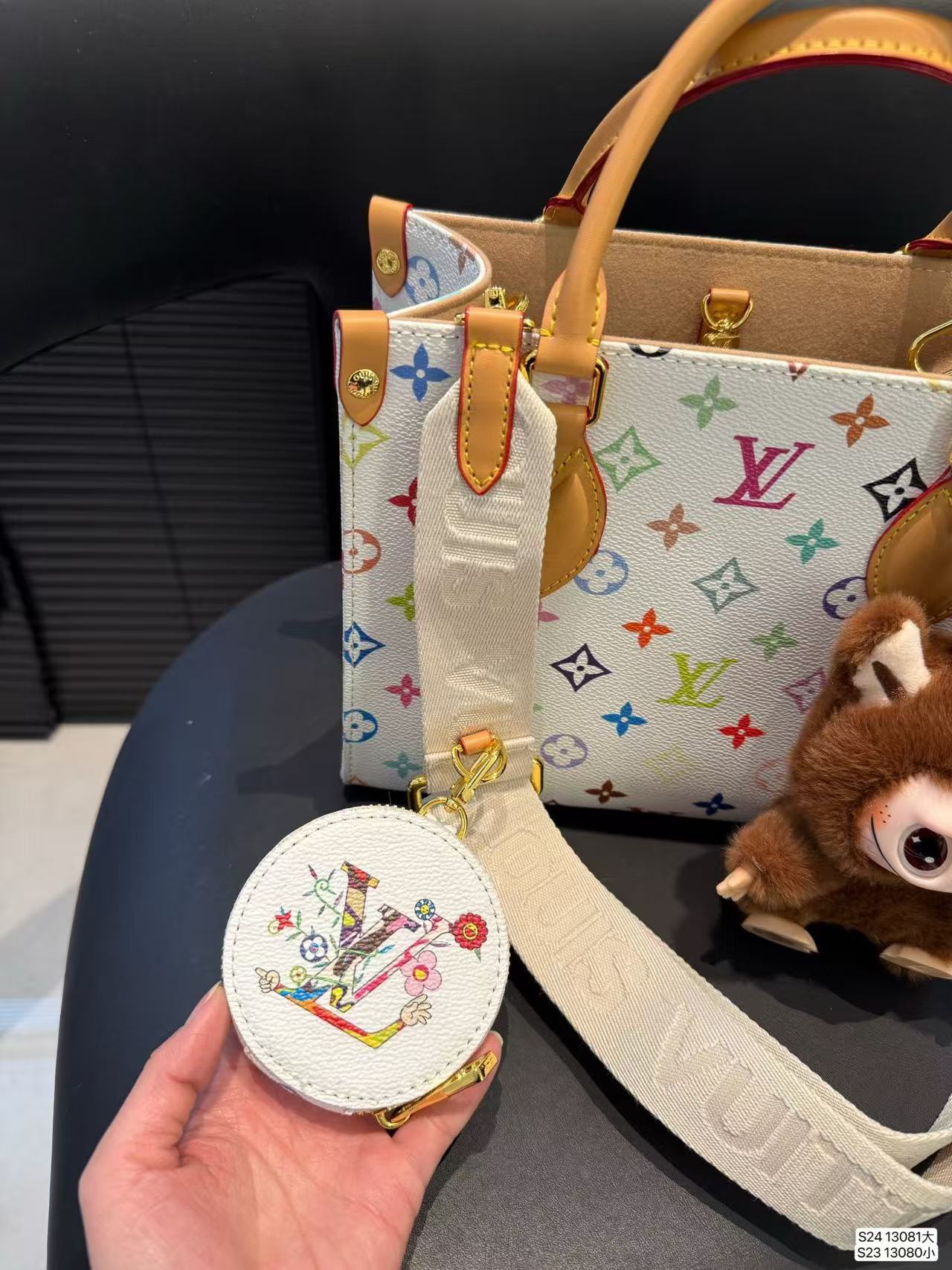 LV White Tri-Color Tote bag